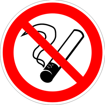 P01 запрещается курить (пластик, 200х200 мм) - Охрана труда на строительных площадках - Знаки безопасности - магазин "Охрана труда и Техника безопасности"